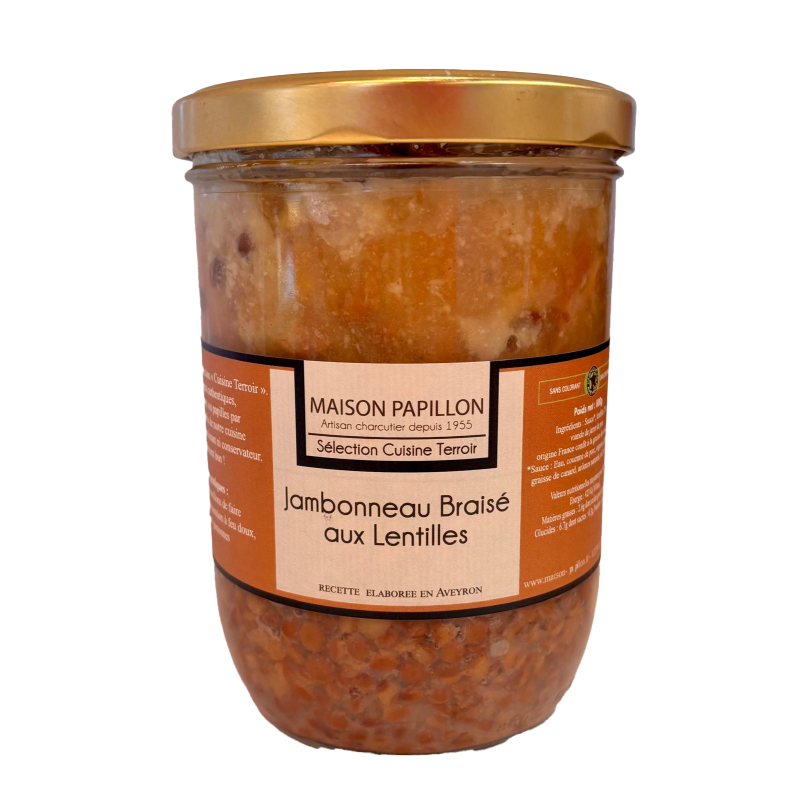 Jambonneau braisé aux Lentilles