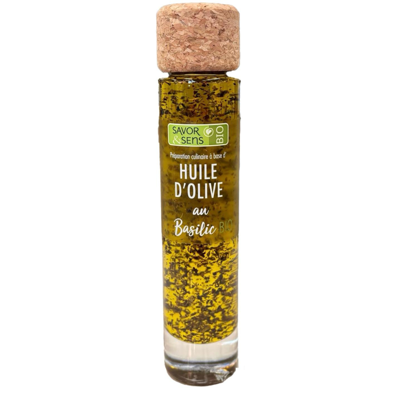 Huile d'Olive BIO au Basilic
